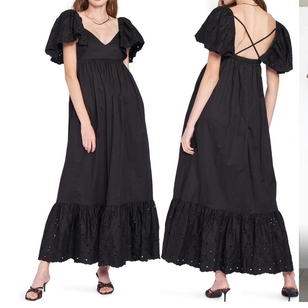 NWT En Saison Eyelit Flutter Maxi dress